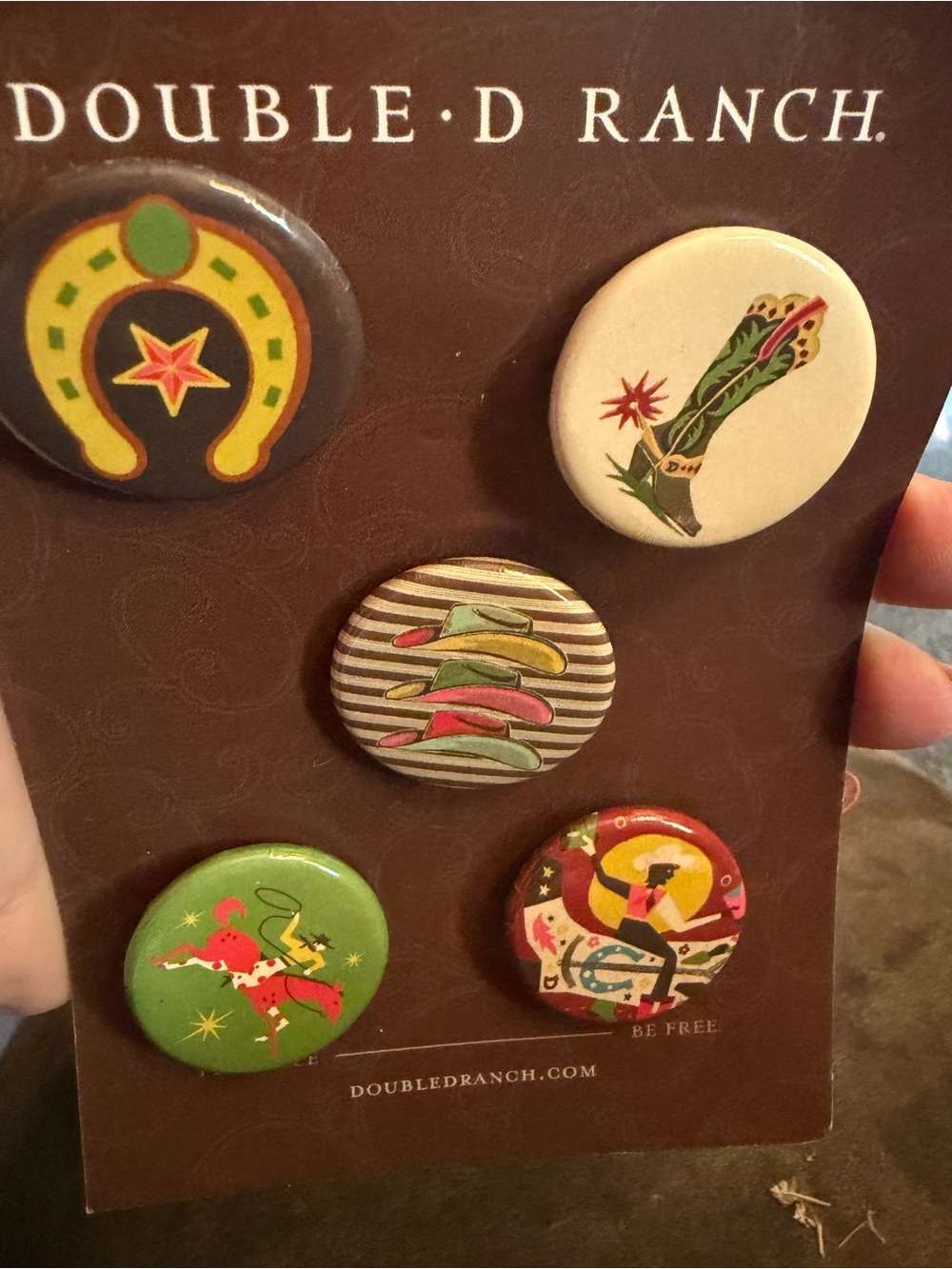 Double D Ranch Assorted Western Badge Button Set - Green & Multi